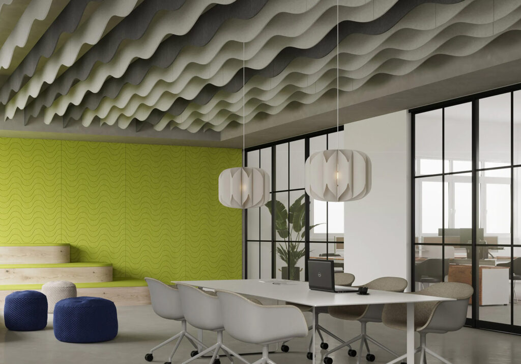Ripple Ceiling Baffles | Charcoal, White | Premier Collection