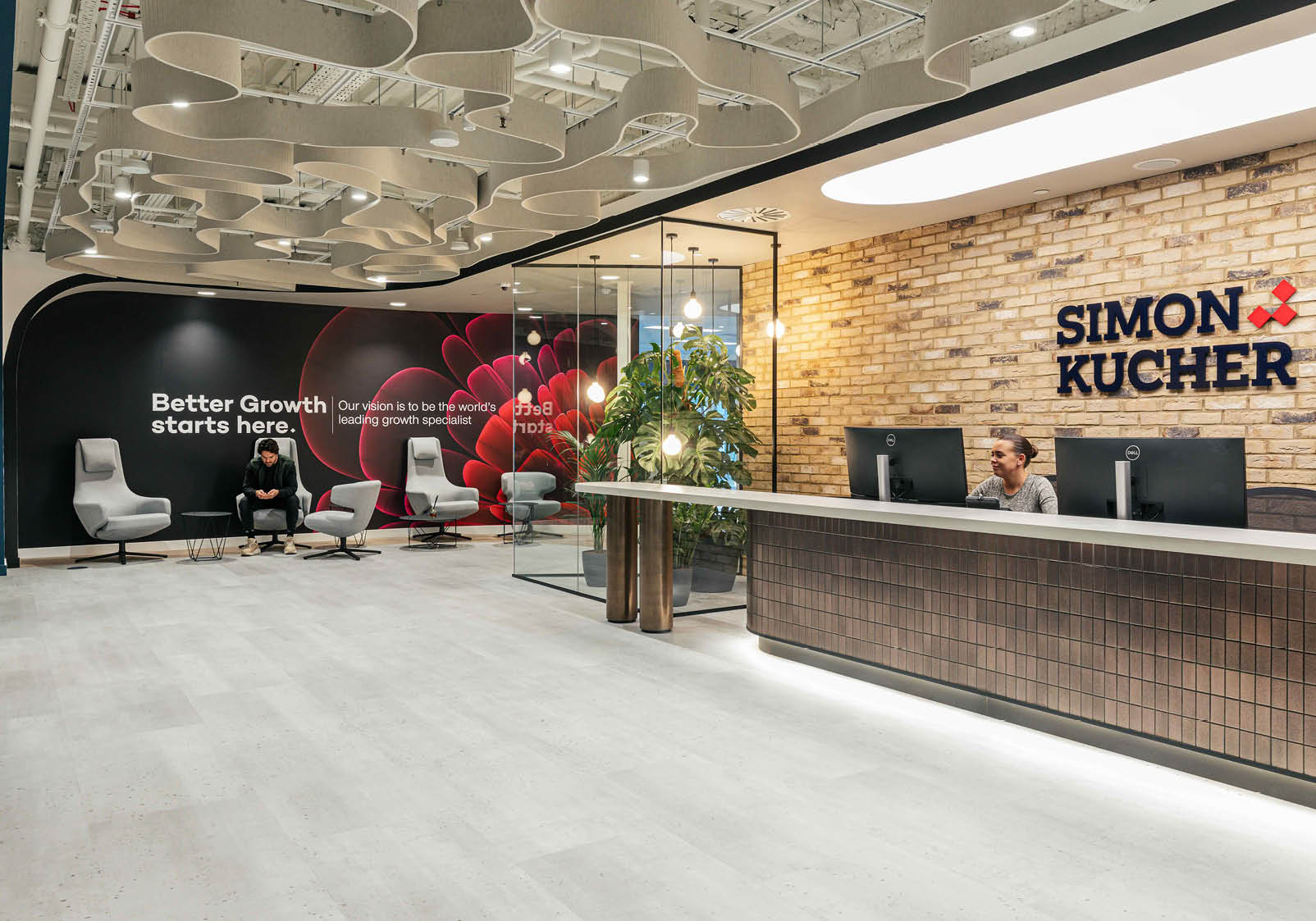 Acoufelt Custom Acoustic Ceiling System at Simon Kucher’s London Headquarters