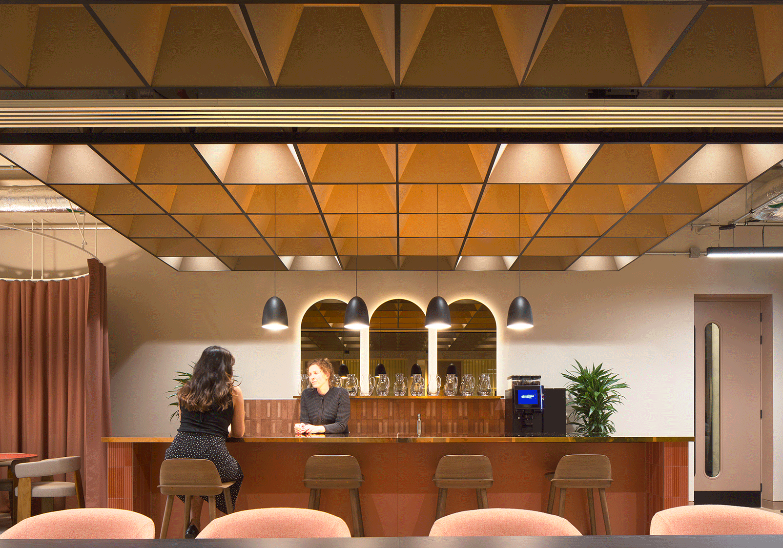 Event space at Gleeds London HQ featuring Acoufelt Castillo Acoustic Ceiling Tiles