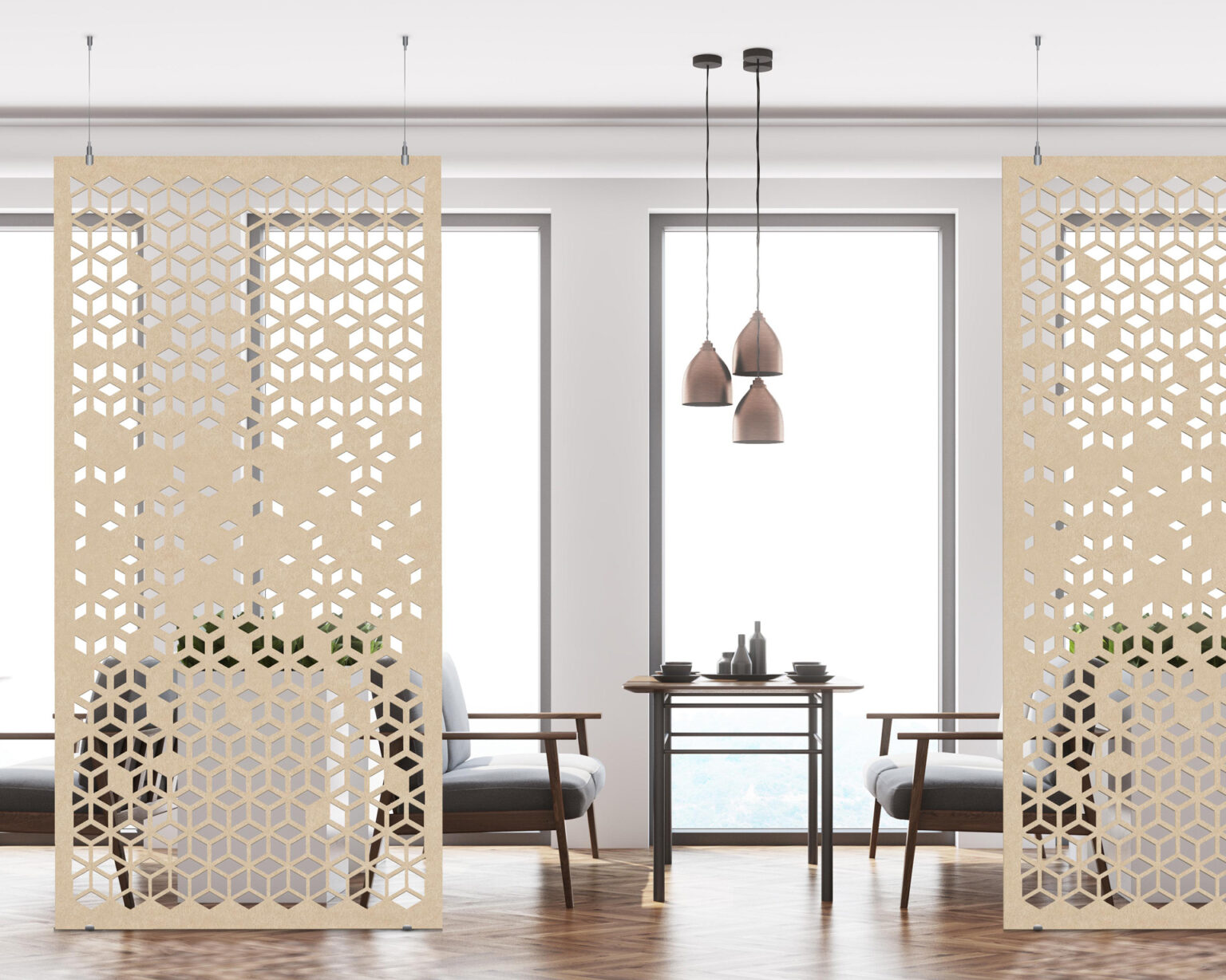 Creative Cut, Blizzard Wall Screens | Ivory | Premier Collection