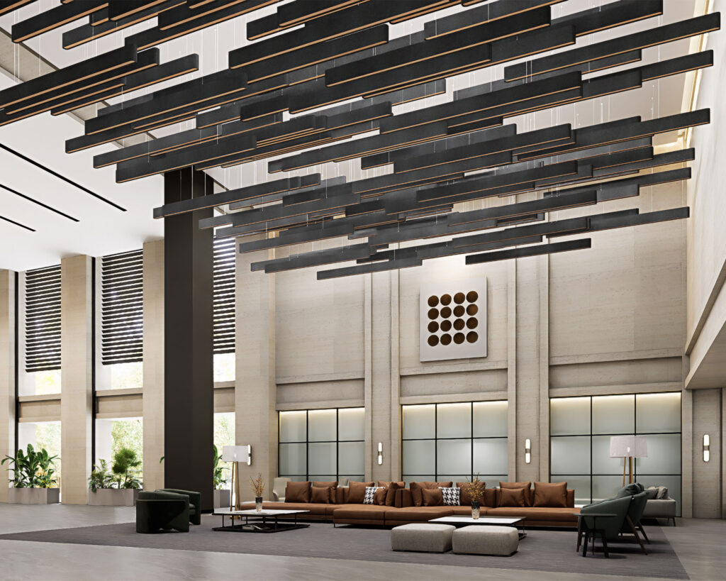 Sway Ceiling Baffles | Charcoal, Peach | Premier Collection