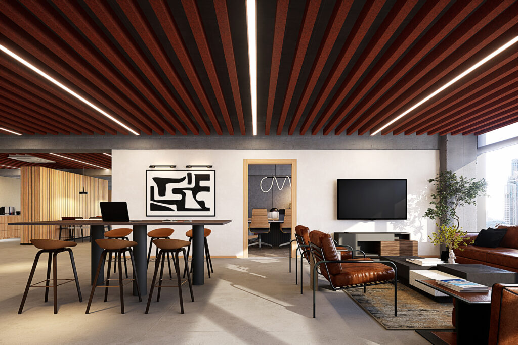 Truss Ceiling Baffles | Peppercorn | Premier Collection