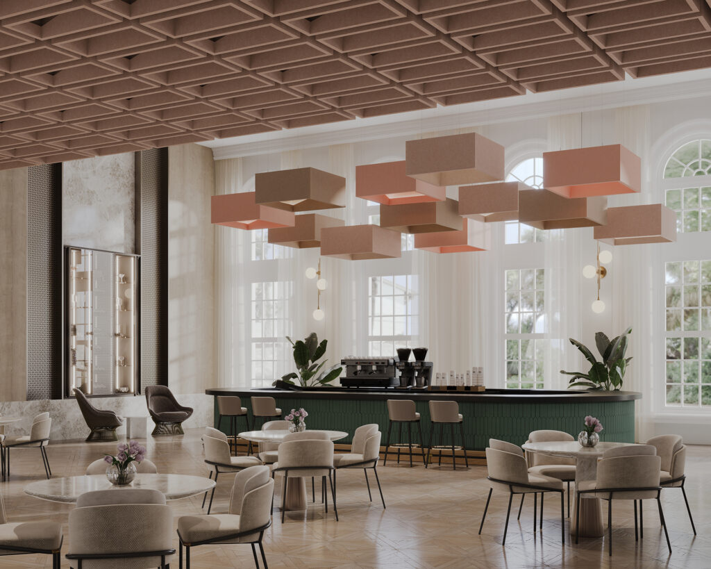 Blox, Angled Ceiling Clouds | Valentine, Quartz, Umber | Premier Collection