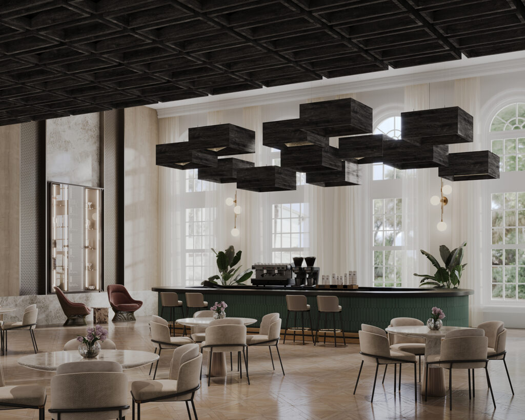 Blox, Angled Ceiling Clouds | Charred Larch | WoodGrain Collection