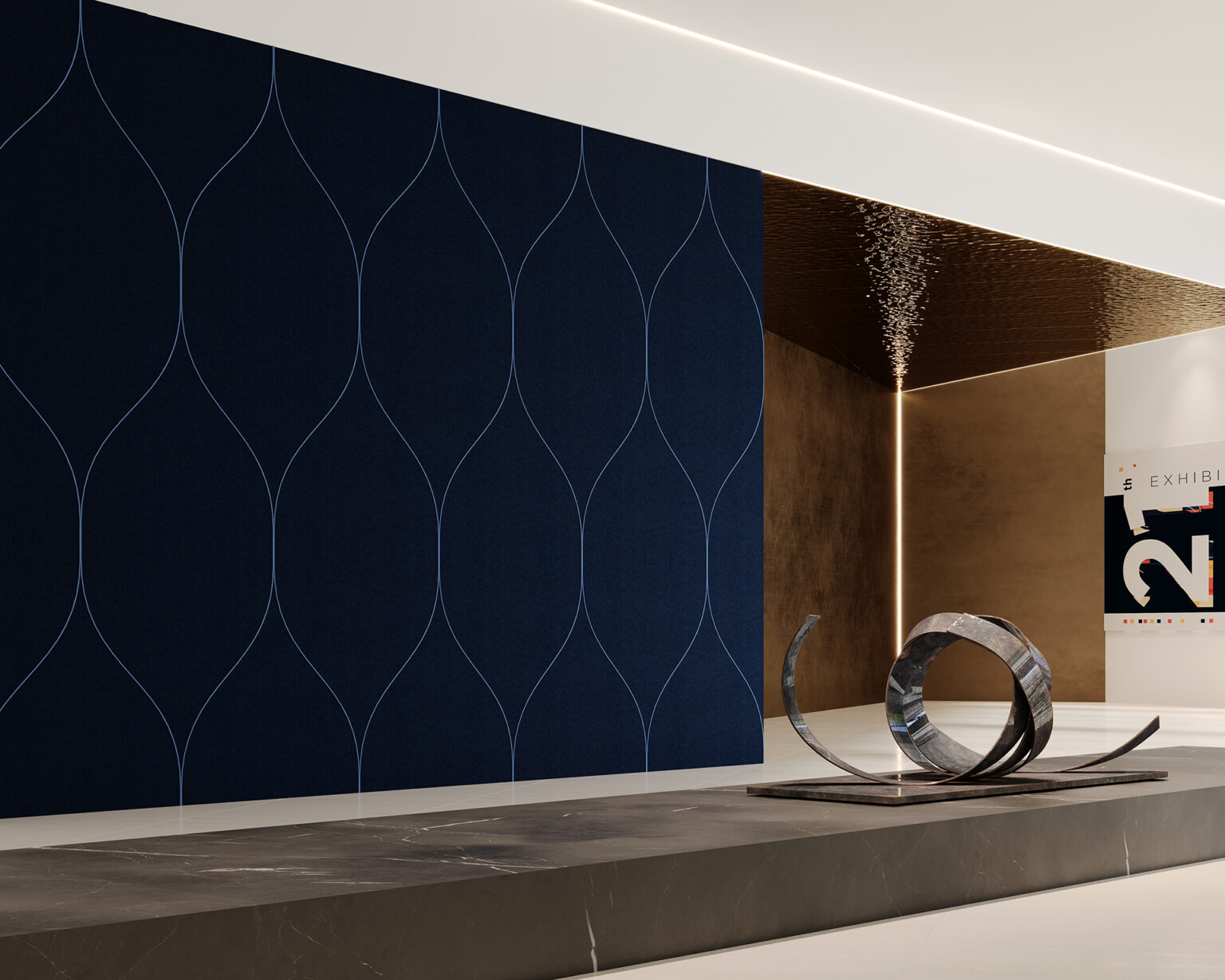 Spine Wall Panels, Tulip A | Midnight, Marine | Premier Collection