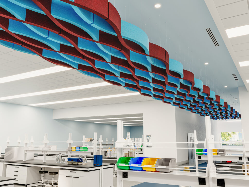 Billow Connect Ceiling Baffles | Azur, Currant | Premier Collection