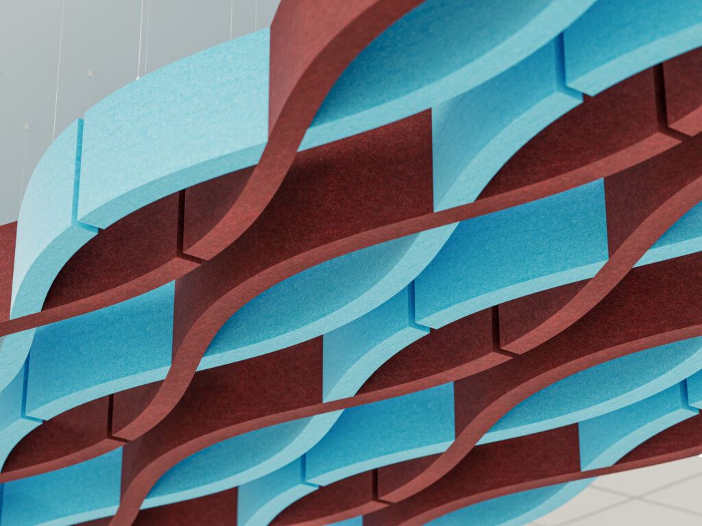 Billow Connect Ceiling Baffles | Azur, Currant | Premier Collection