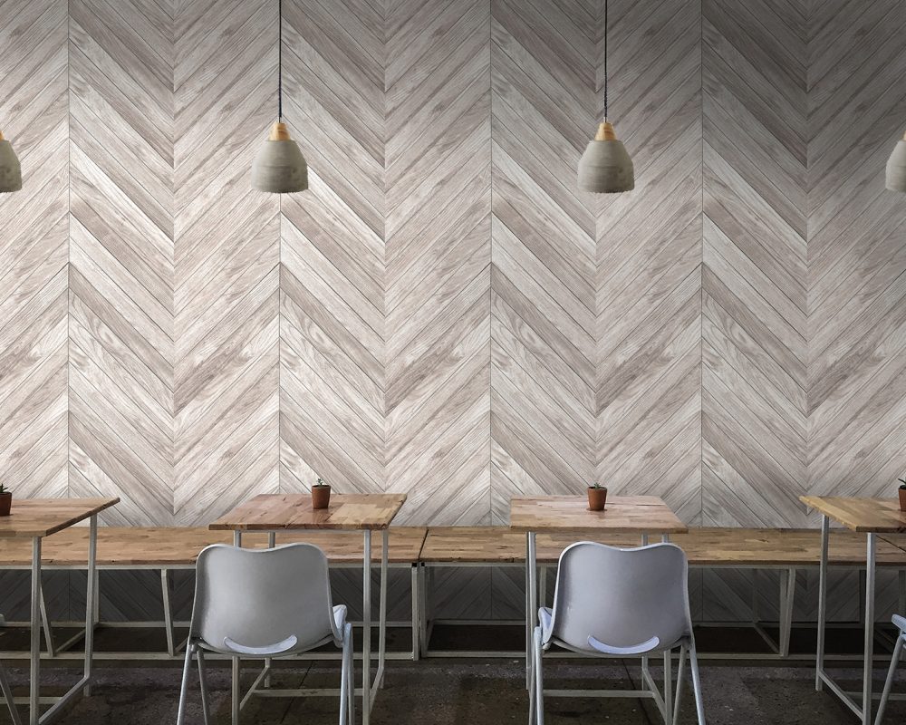 Printed Wall Panels |  Whitewashed Chevron | Printed Collection