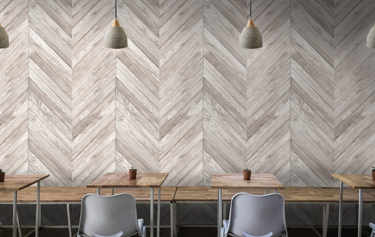 Printed Wall Panels |  Whitewashed Chevron | Printed Collection