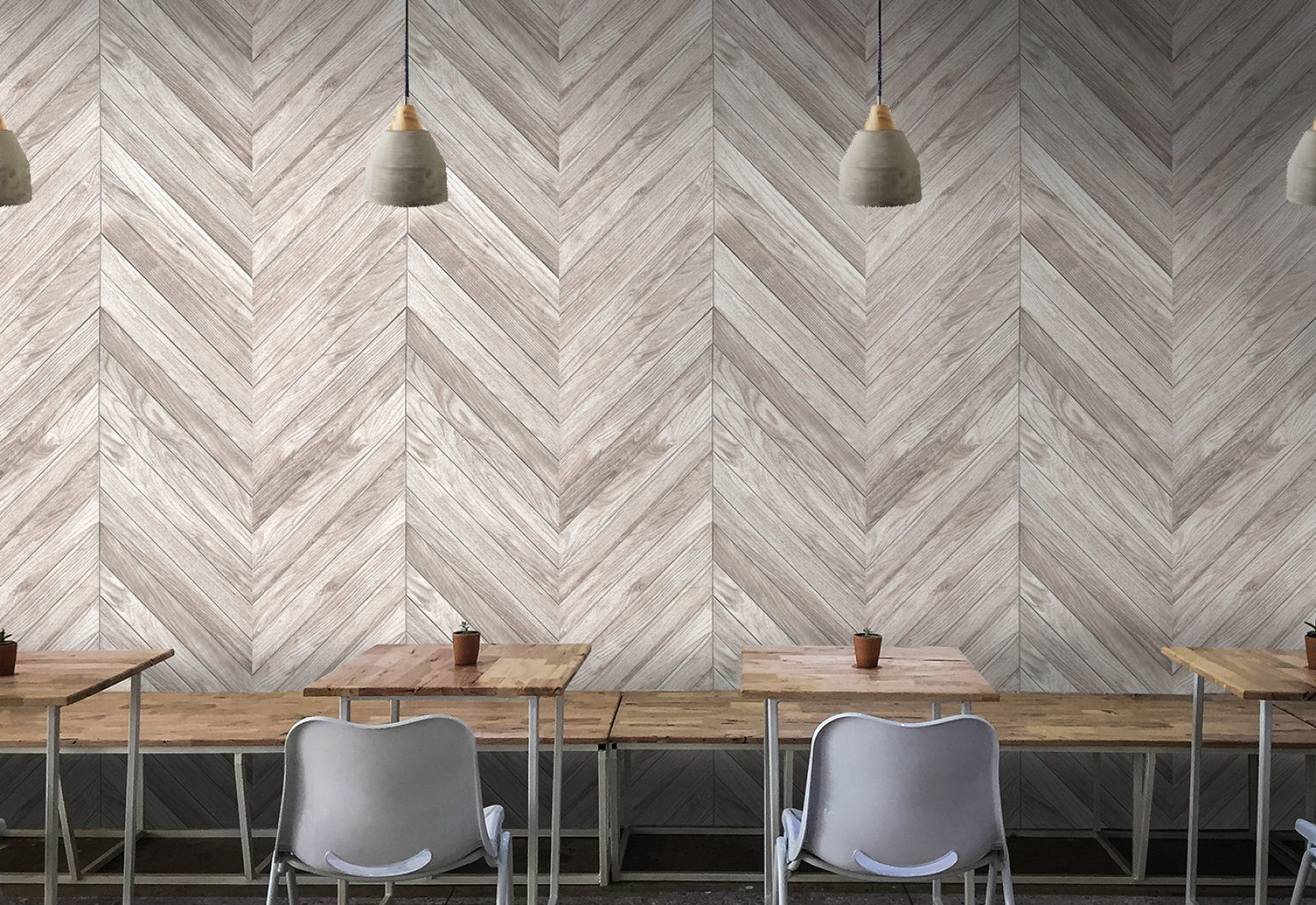 Printed Wall Panels |  Whitewashed Chevron | Printed Collection