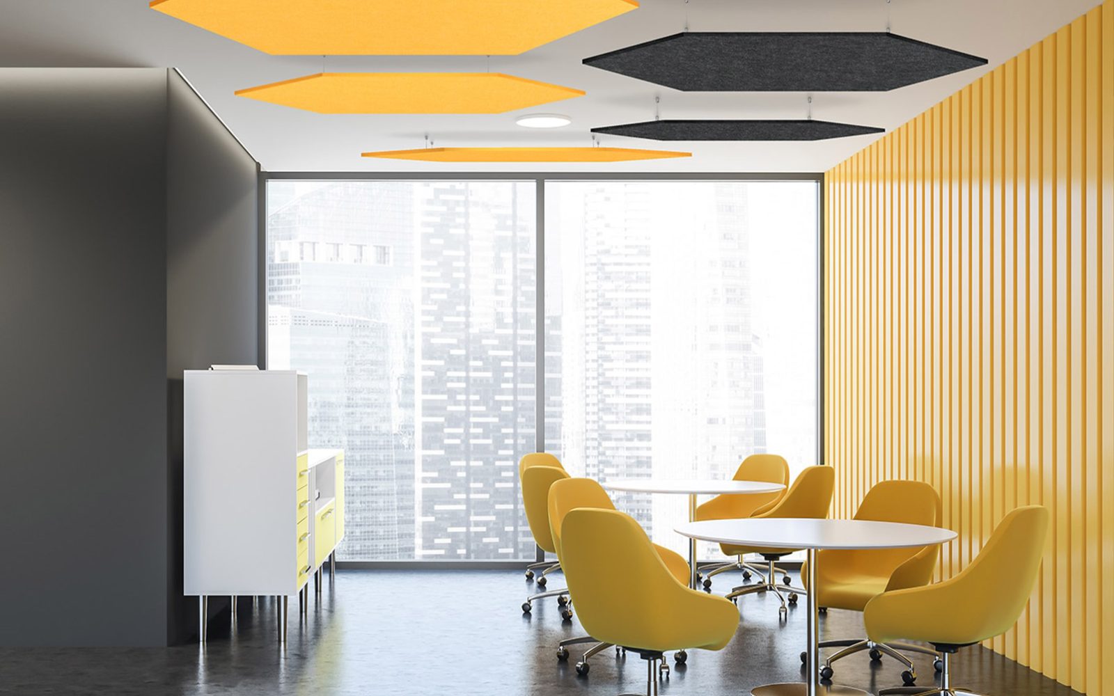 Hexagon Ceiling Clouds | Popcorn, Charcoal | Premier Collection