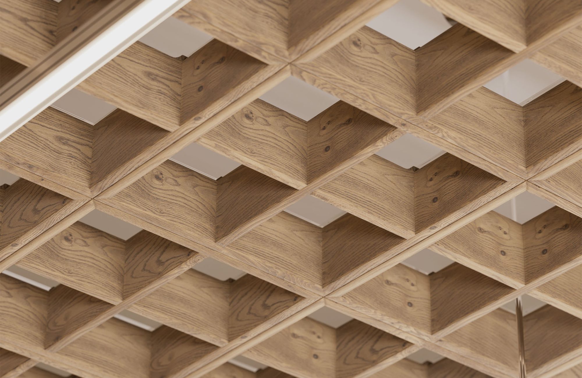 Woven, Windowpane Ceiling Frame | Mocha Legno | WoodGrain Collection