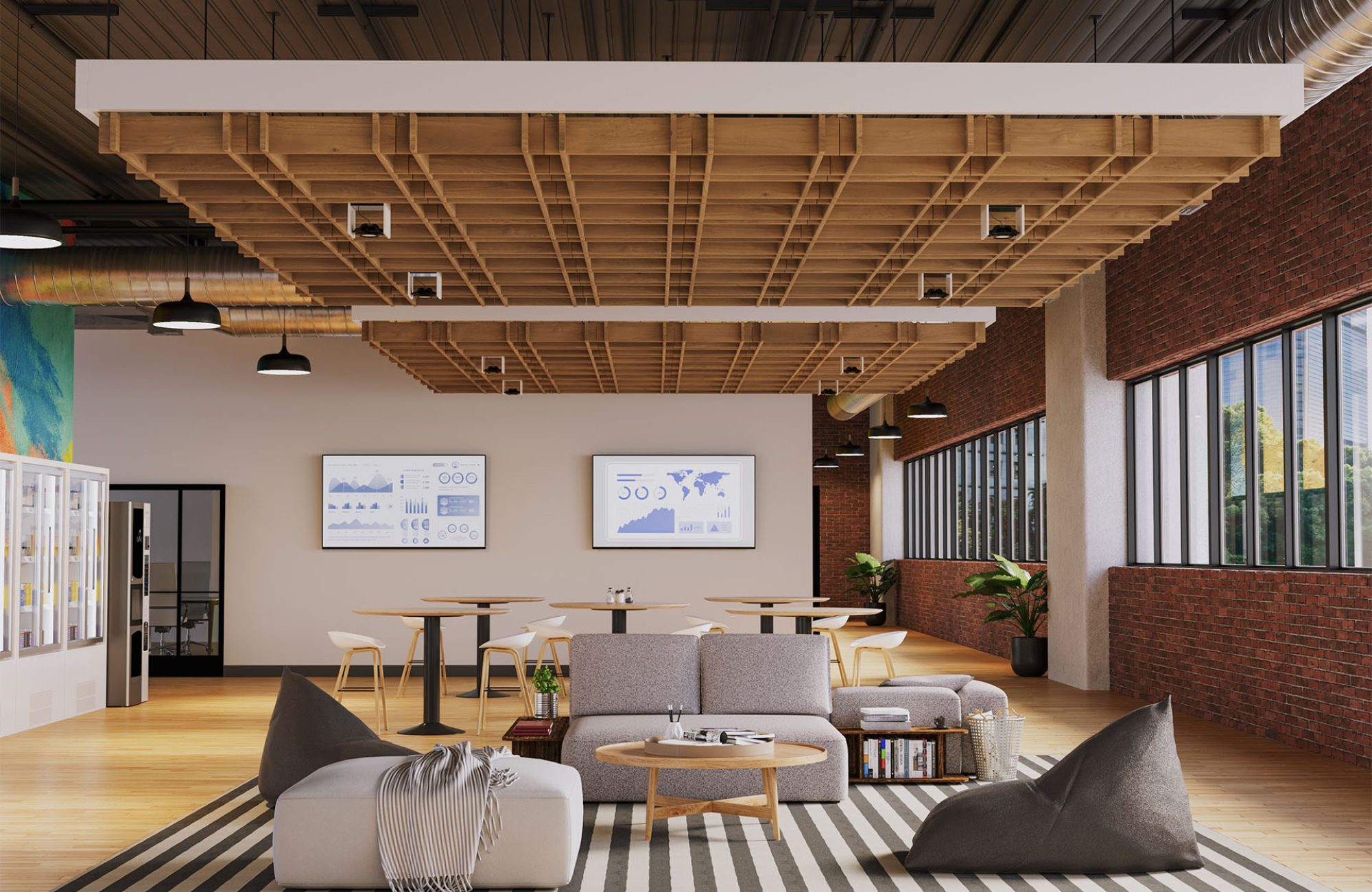 Woven, Gingham Ceiling Frame | Wine Barrel | WoodGrain Collection