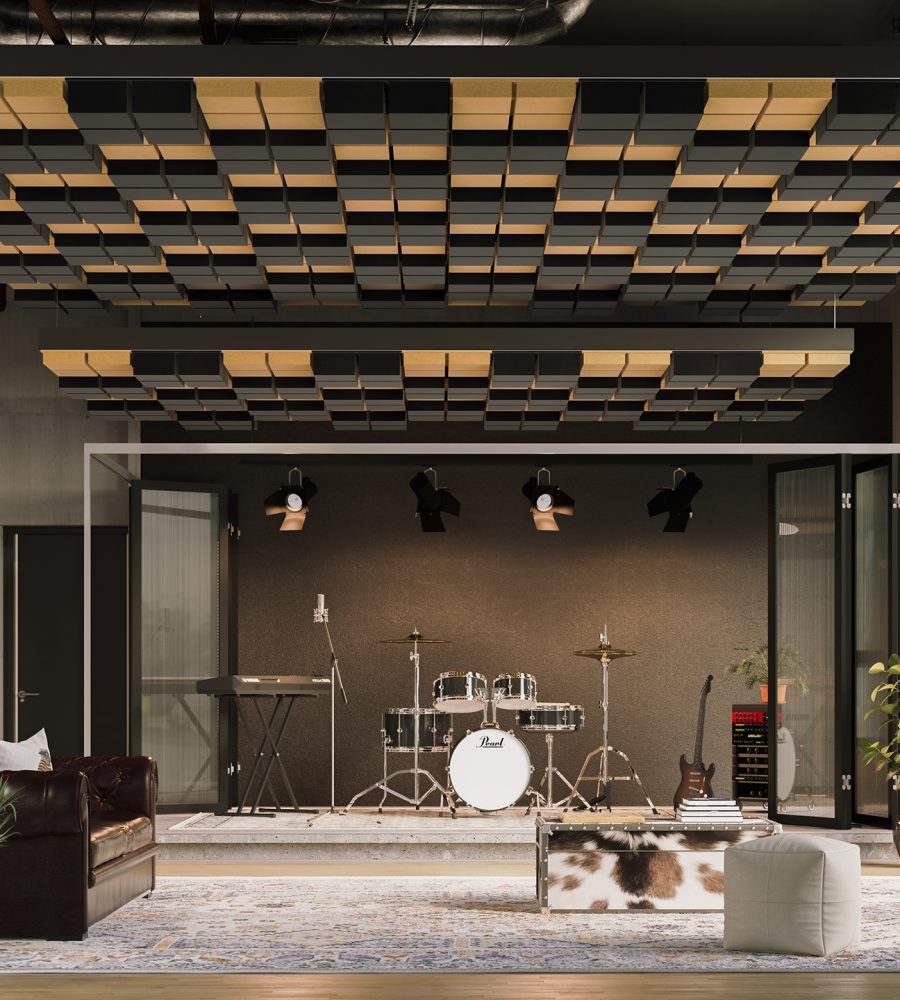 Vista, Desert Ceiling Frame | Piano Black & Turmeric | Premier Collection