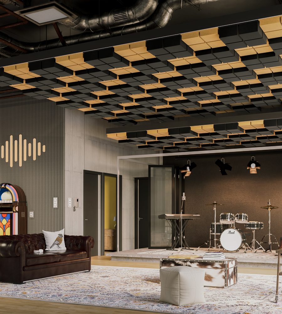 Vista, Desert Ceiling Frame | Piano Black & Turmeric | Premier Collection