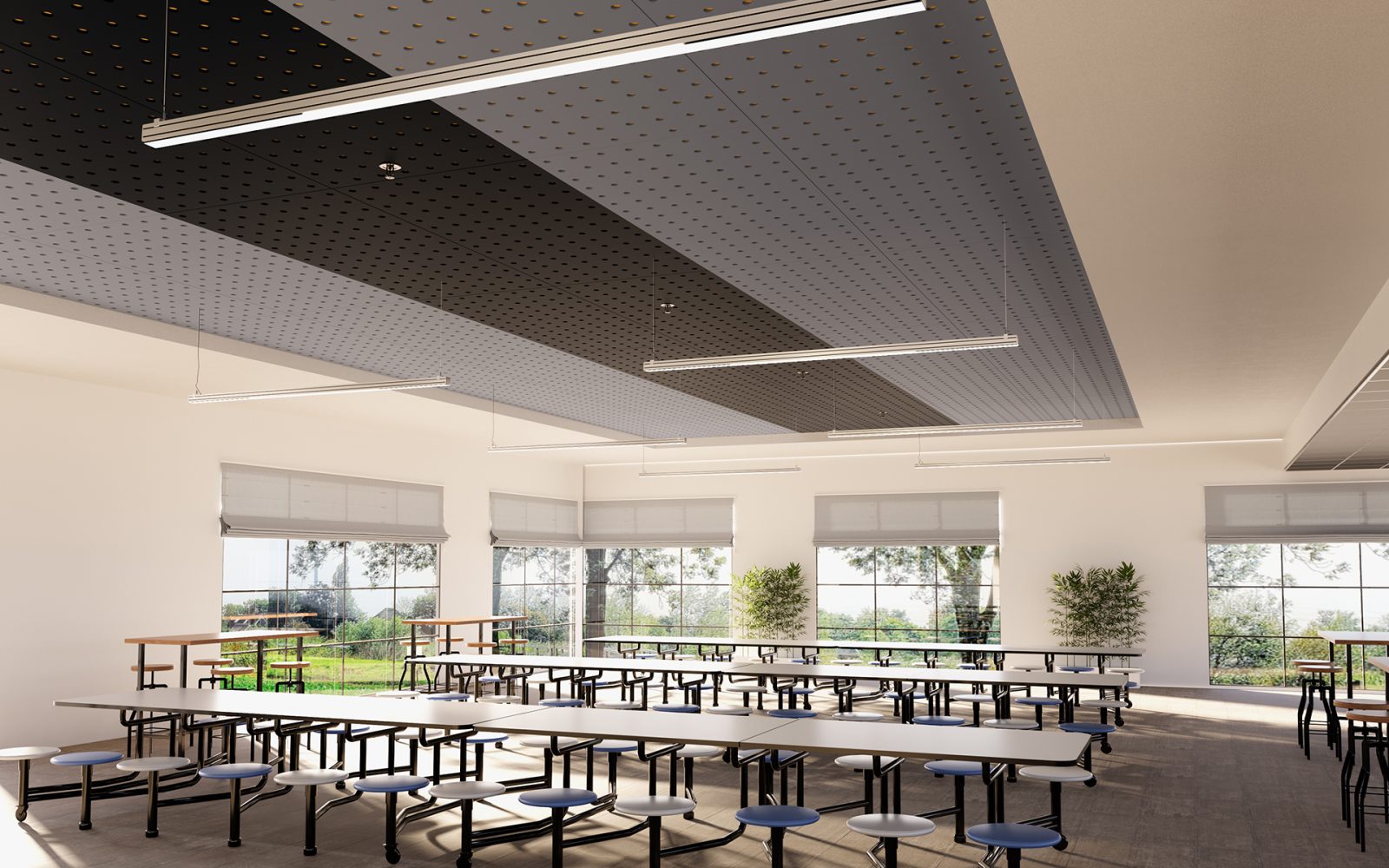 Pixel, Circle Ceiling Panels | Midnight, Periwinkle, Wheat | Premier Collection