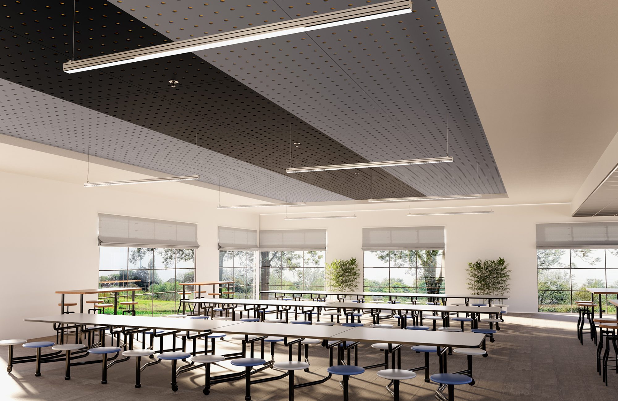 Pixel, Circle Ceiling Panels | Midnight, Periwinkle, Wheat | Premier Collection