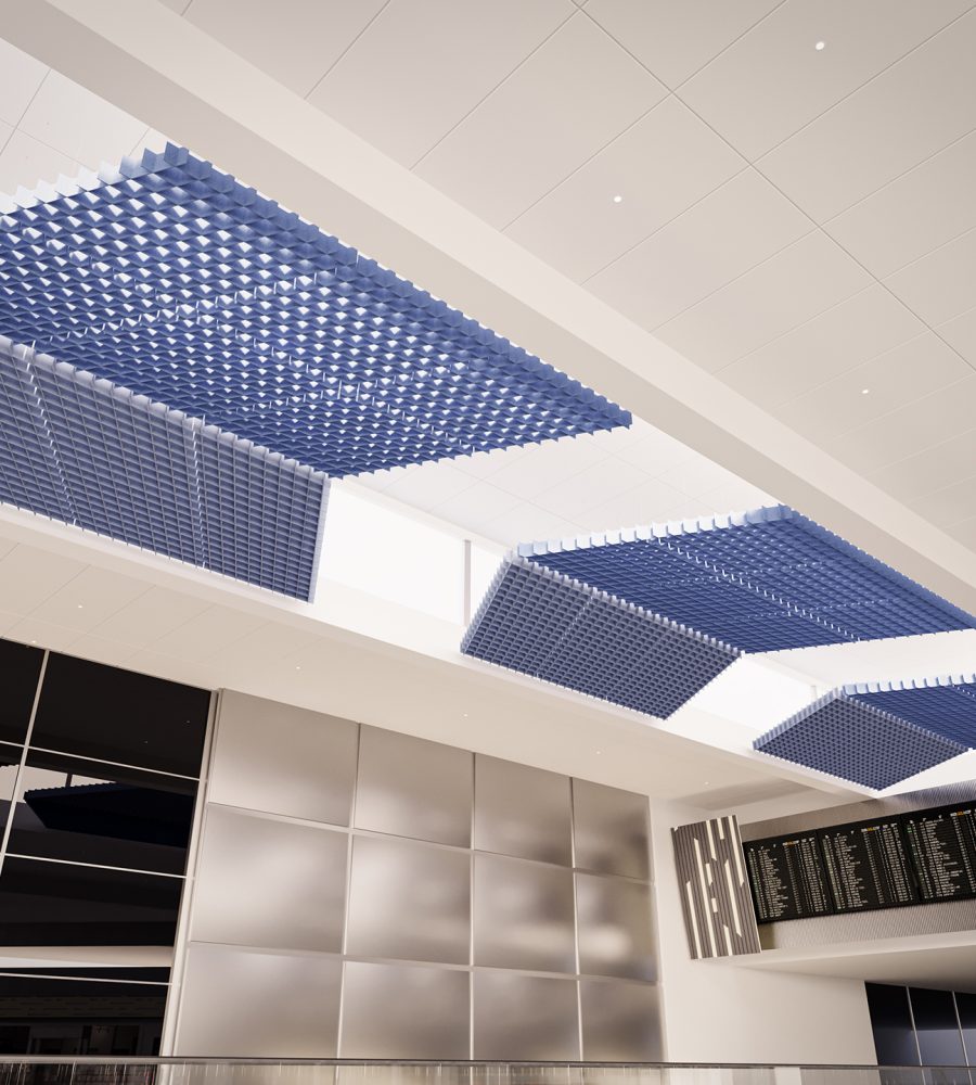 Interlace, Chart Ceiling Clouds | Periwinkle, Marine | Premier Collection