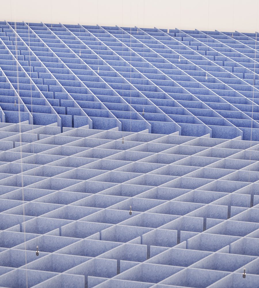 Interlace, Chart Ceiling Clouds | Periwinkle, Marine | Premier Collection