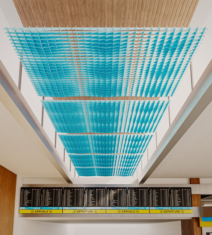 Interlace, Crisscross Ceiling Clouds | Azure | Premier Collection