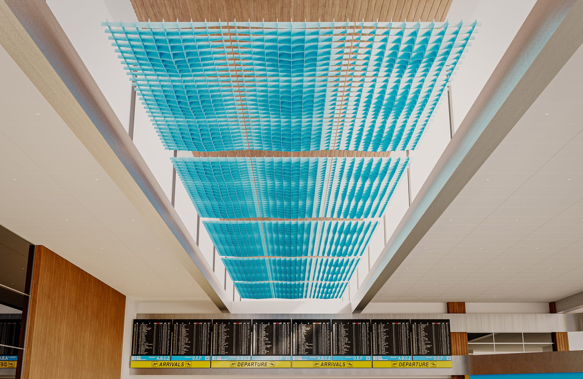 Interlace, Crisscross Ceiling Clouds | Azure | Premier Collection