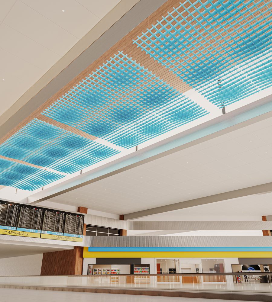 Interlace, Crisscross Ceiling Clouds | Azure | Premier Collection