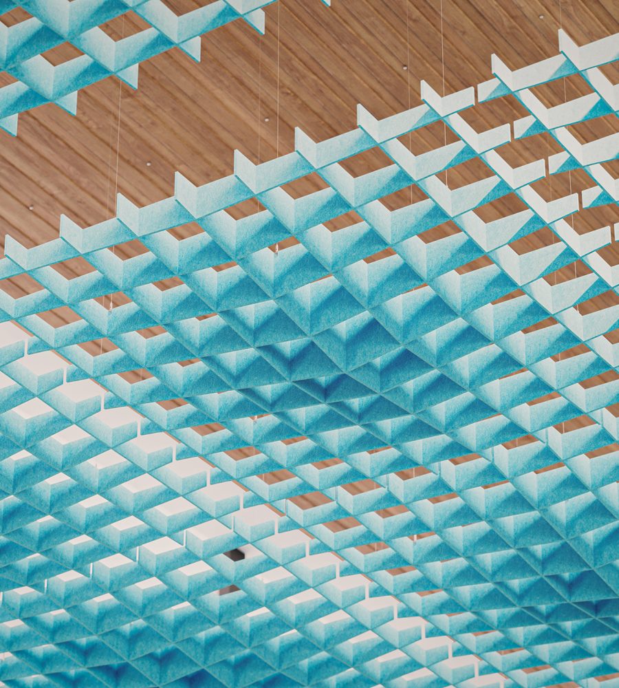 Interlace, Crisscross Ceiling Clouds | Azure | Premier Collection