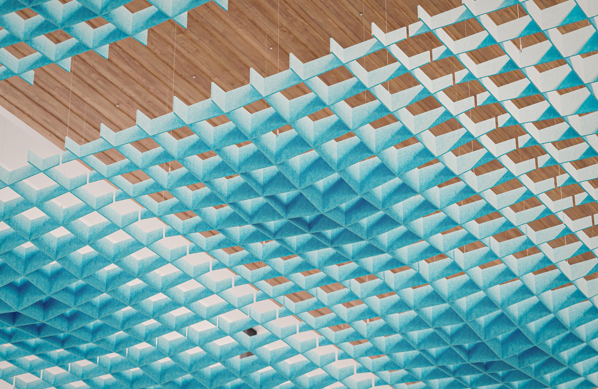 Interlace, Crisscross Ceiling Clouds | Azure | Premier Collection