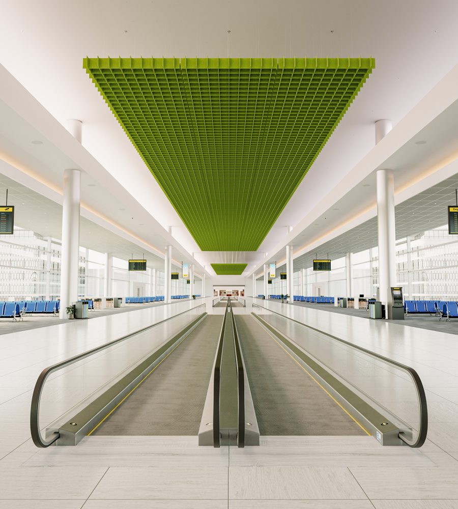Interlace, Groundwork Ceiling Clouds | Wasabi | Premier Collection