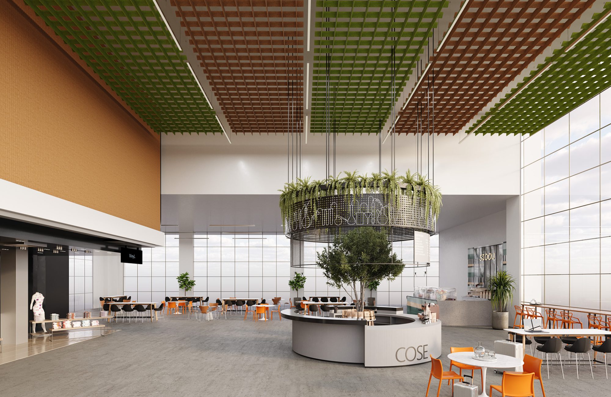 Interlace, Structure Ceiling Clouds | Wasabi, Turmeric | Premier Collection