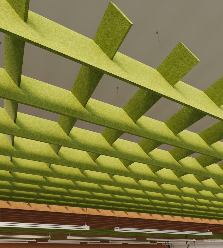 Interlace, Structure Ceiling Clouds | Wasabi, Turmeric | Premier Collection