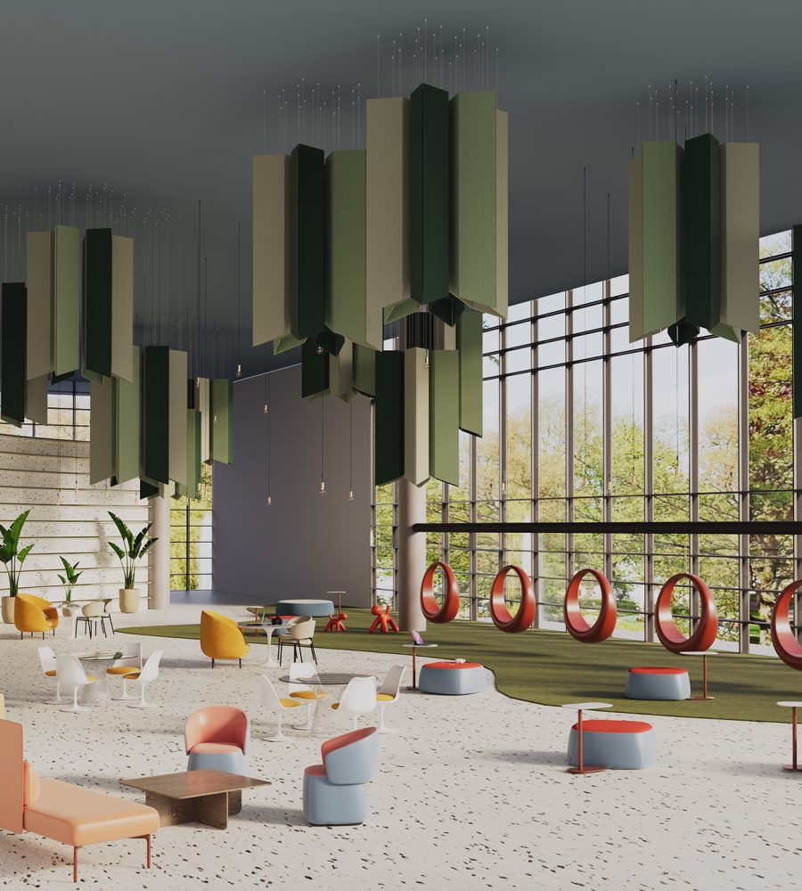 Pendant, Diamond Ceiling Clouds | Celery, Kale, Sencha | Premier Collection