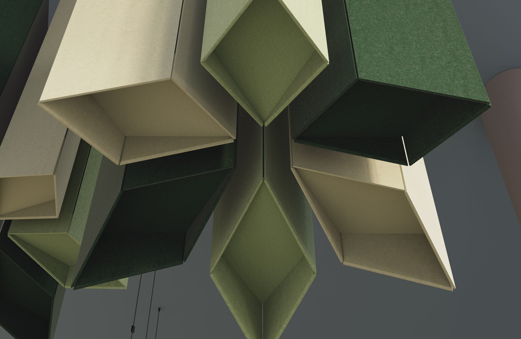 Pendant, Diamond Ceiling Clouds | Celery, Kale, Sencha | Premier Collection