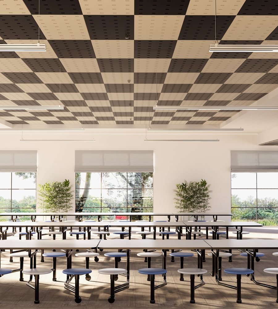 Pixel, Rectangle Ceiling Panel | Almond, Flint | Premier Collection