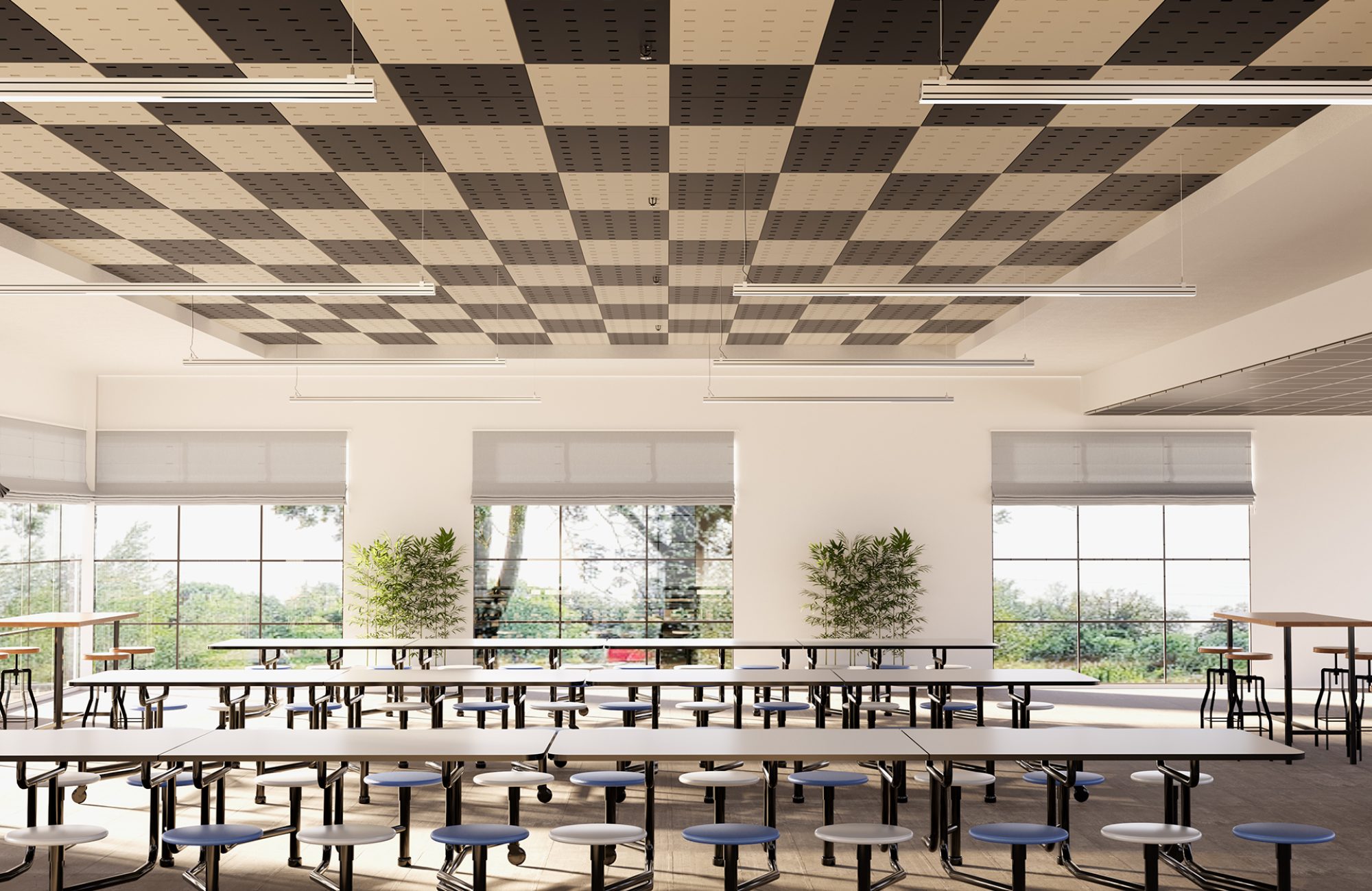 Pixel, Rectangle Ceiling Panel | Almond, Flint | Premier Collection