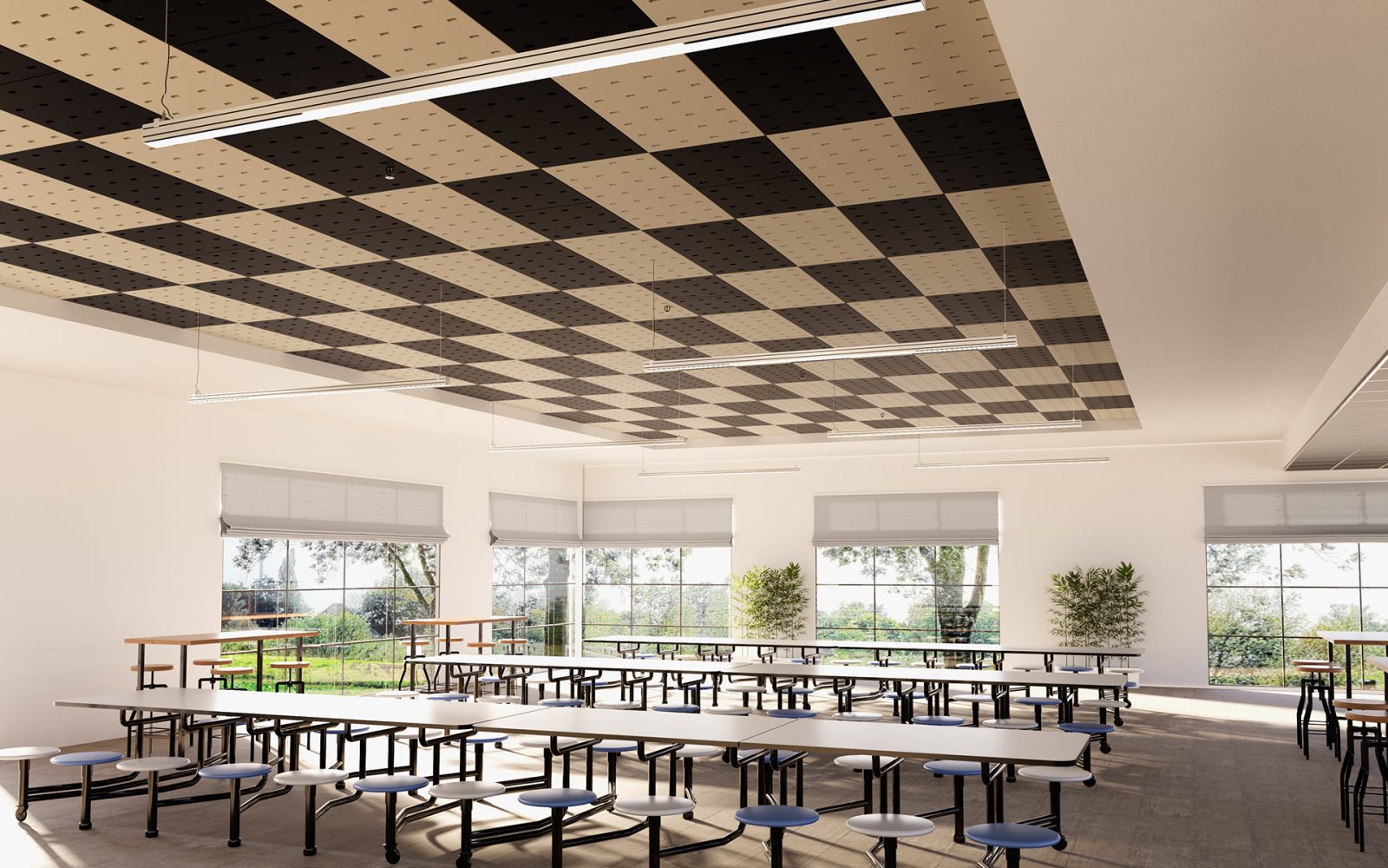 Pixel, Rectangle Ceiling Panel | Almond, Flint | Premier Collection