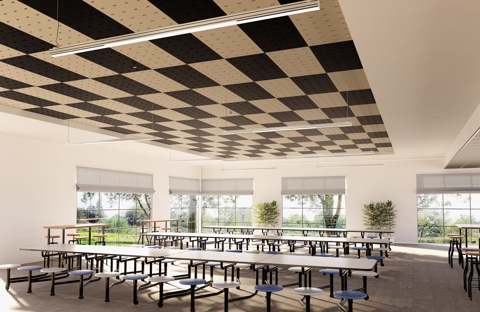 Pixel, Rectangle Ceiling Panel | Almond, Flint | Premier Collection