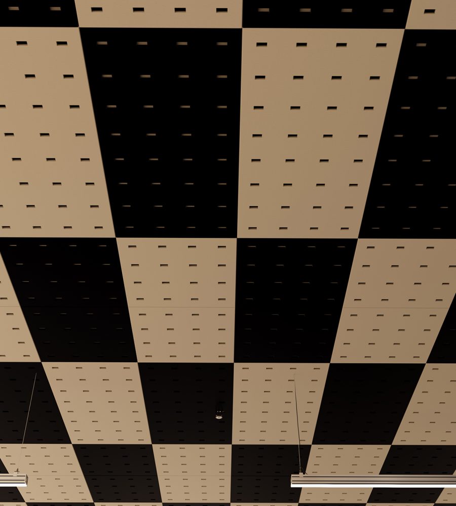 Pixel, Rectangle Ceiling Panel | Almond, Flint | Premier Collection