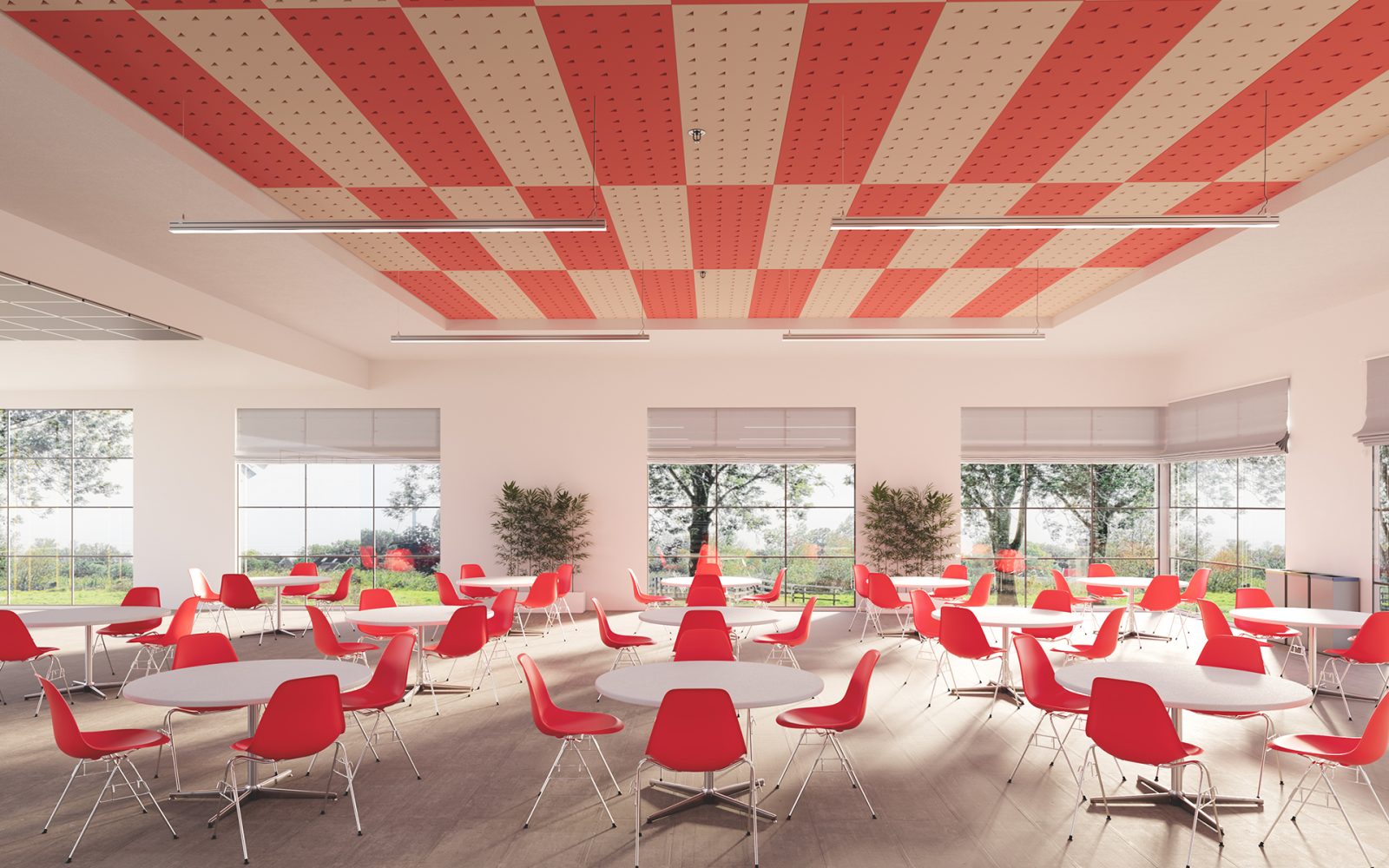 Pixel, Right Triangle Ceiling Panels | Carrot, Pearl | Premier Collection