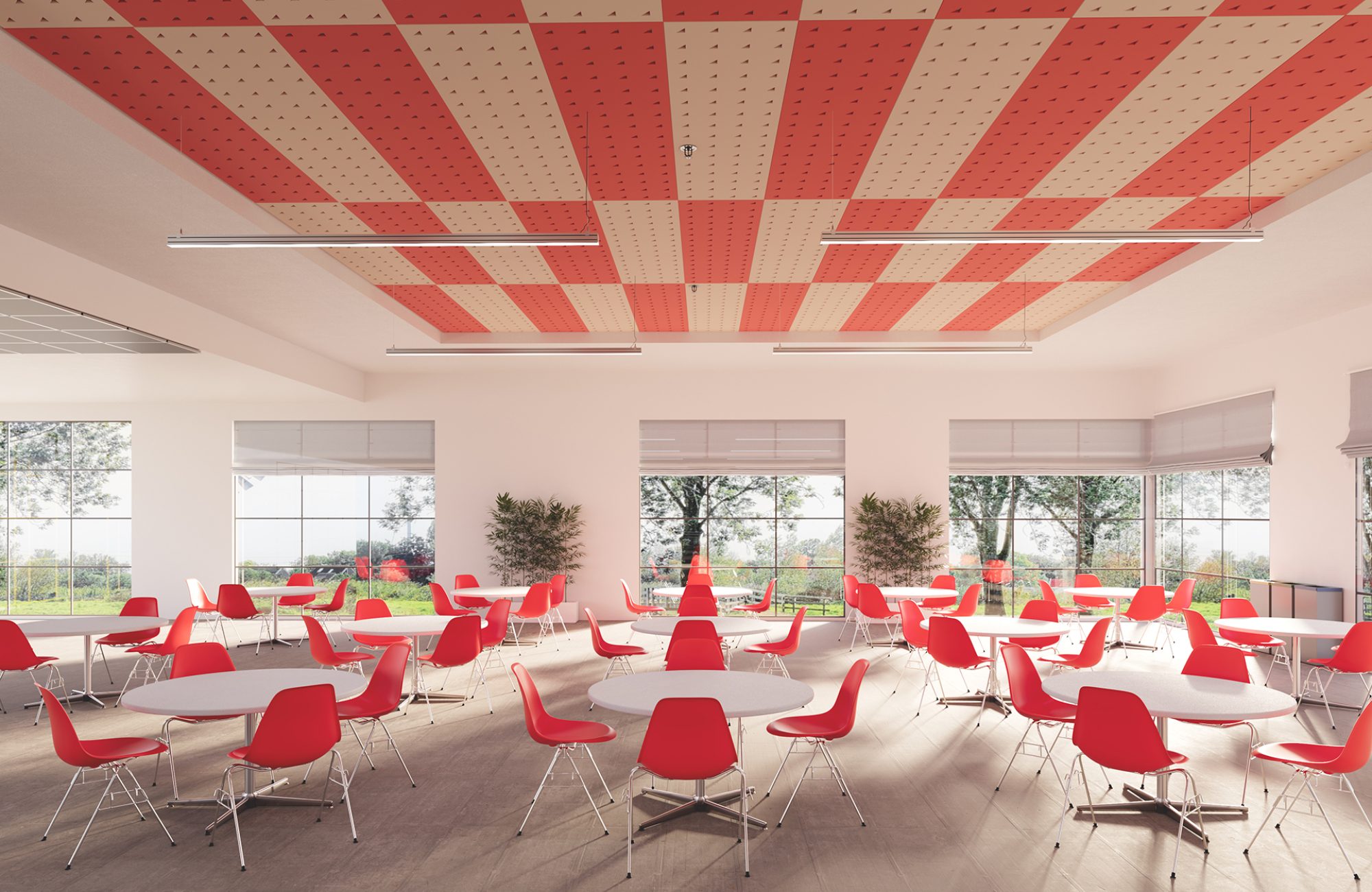 Pixel, Right Triangle Ceiling Panels | Carrot, Pearl | Premier Collection