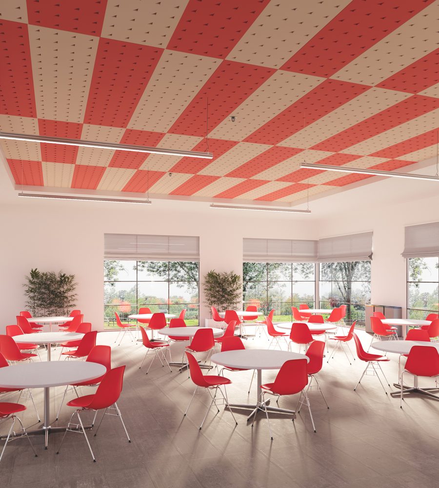 Pixel, Right Triangle Ceiling Panels | Carrot, Pearl | Premier Collection