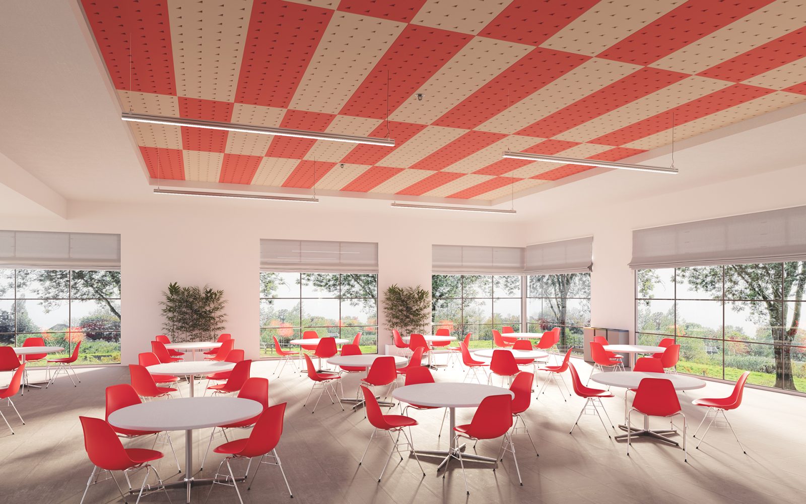 Pixel, Right Triangle Ceiling Panels | Carrot, Pearl | Premier Collection