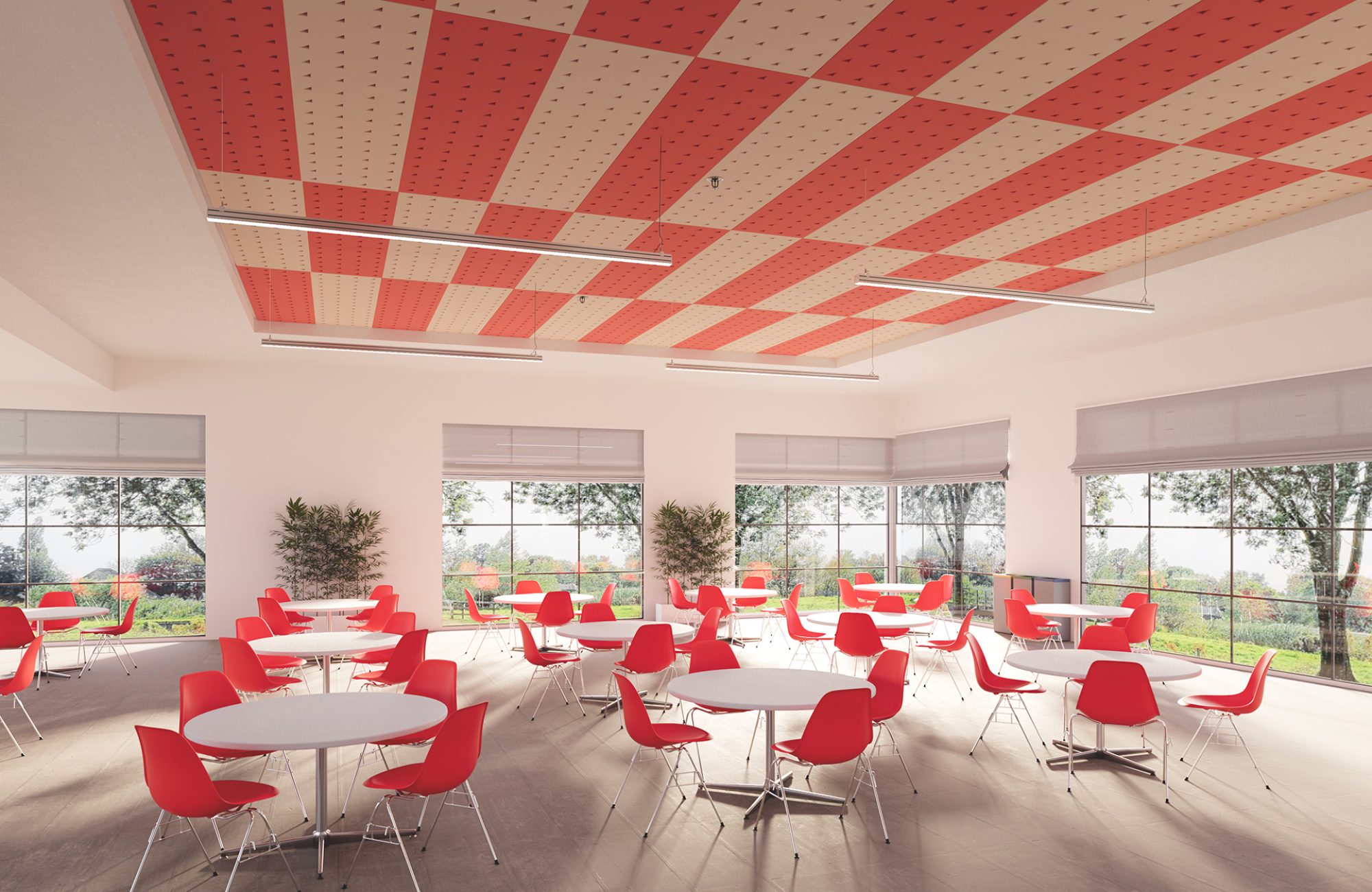 Pixel, Right Triangle Ceiling Panels | Carrot, Pearl | Premier Collection