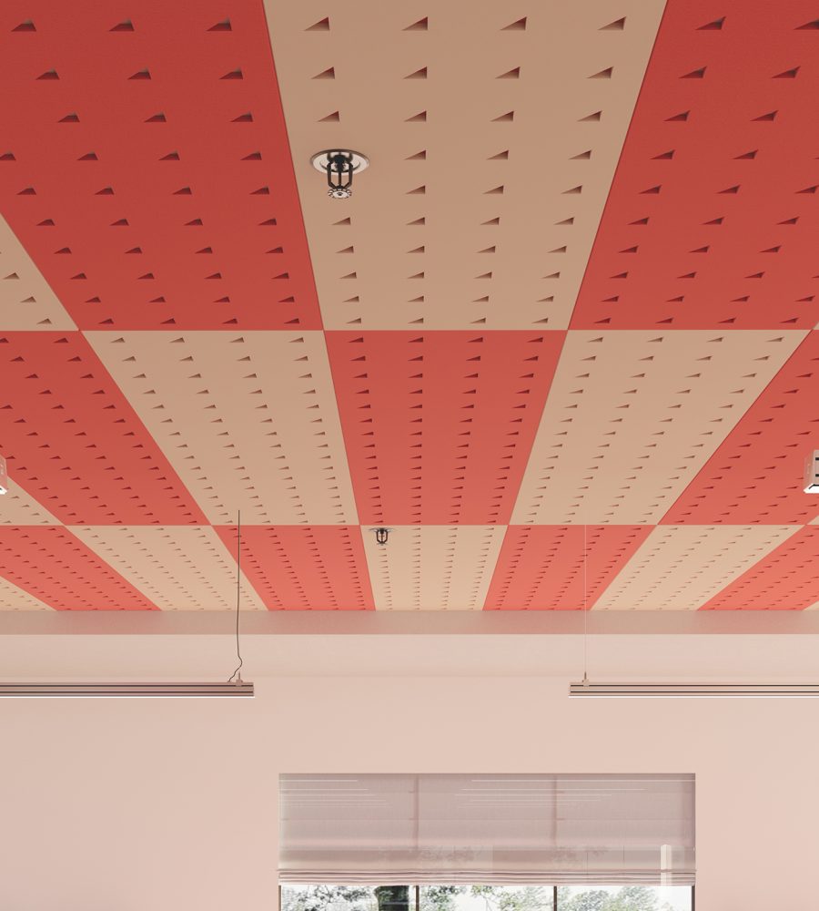Pixel, Right Triangle Ceiling Panels | Carrot, Pearl | Premier Collection