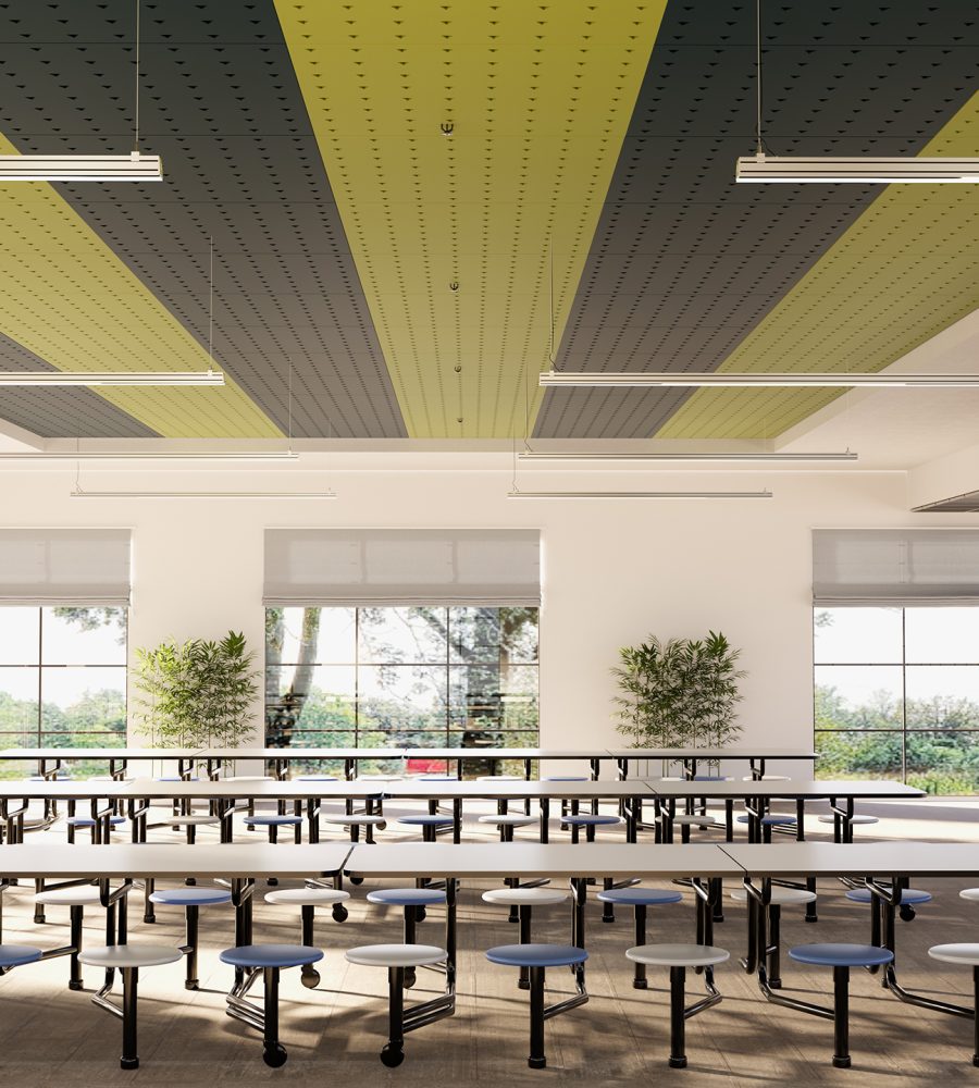 Pixel, Triangle Ceiling Panels | Denim, Wasabi | Premier Collection
