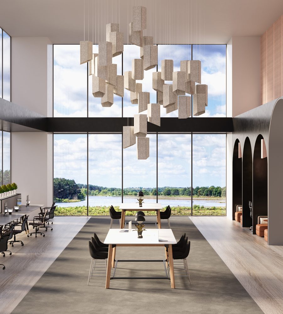 Pendant, Pentagon Ceiling Clouds | Milkyway | Spine, Bars A Wall Panels | Valentine, Milkyway | Premier Collection