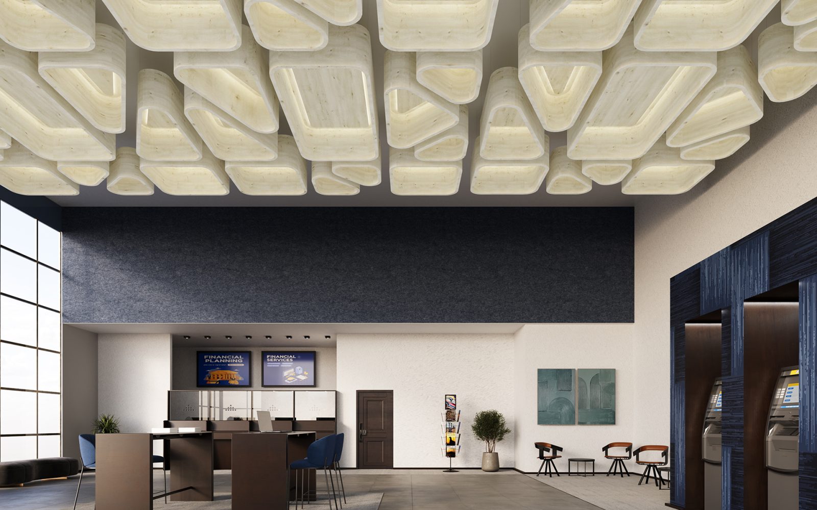 Skipping Stones Ceiling Clouds | White Elm | WoodGrain Collection