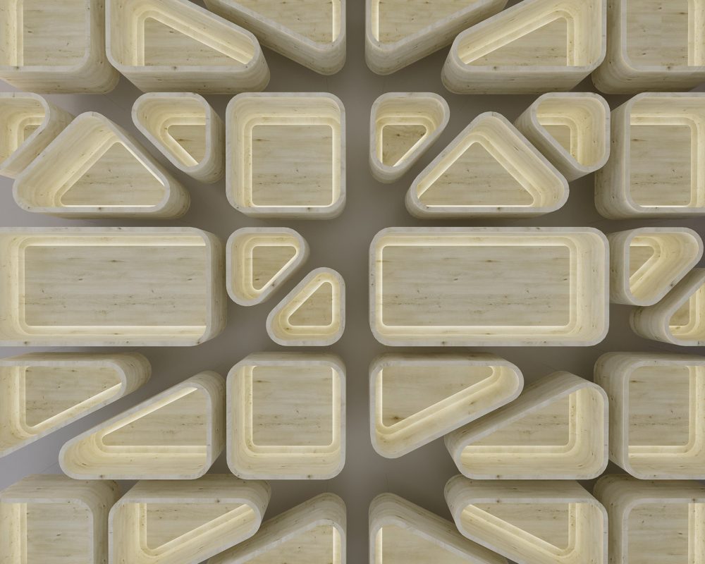 Skipping Stones Ceiling Clouds | White Elm | WoodGrain Collection