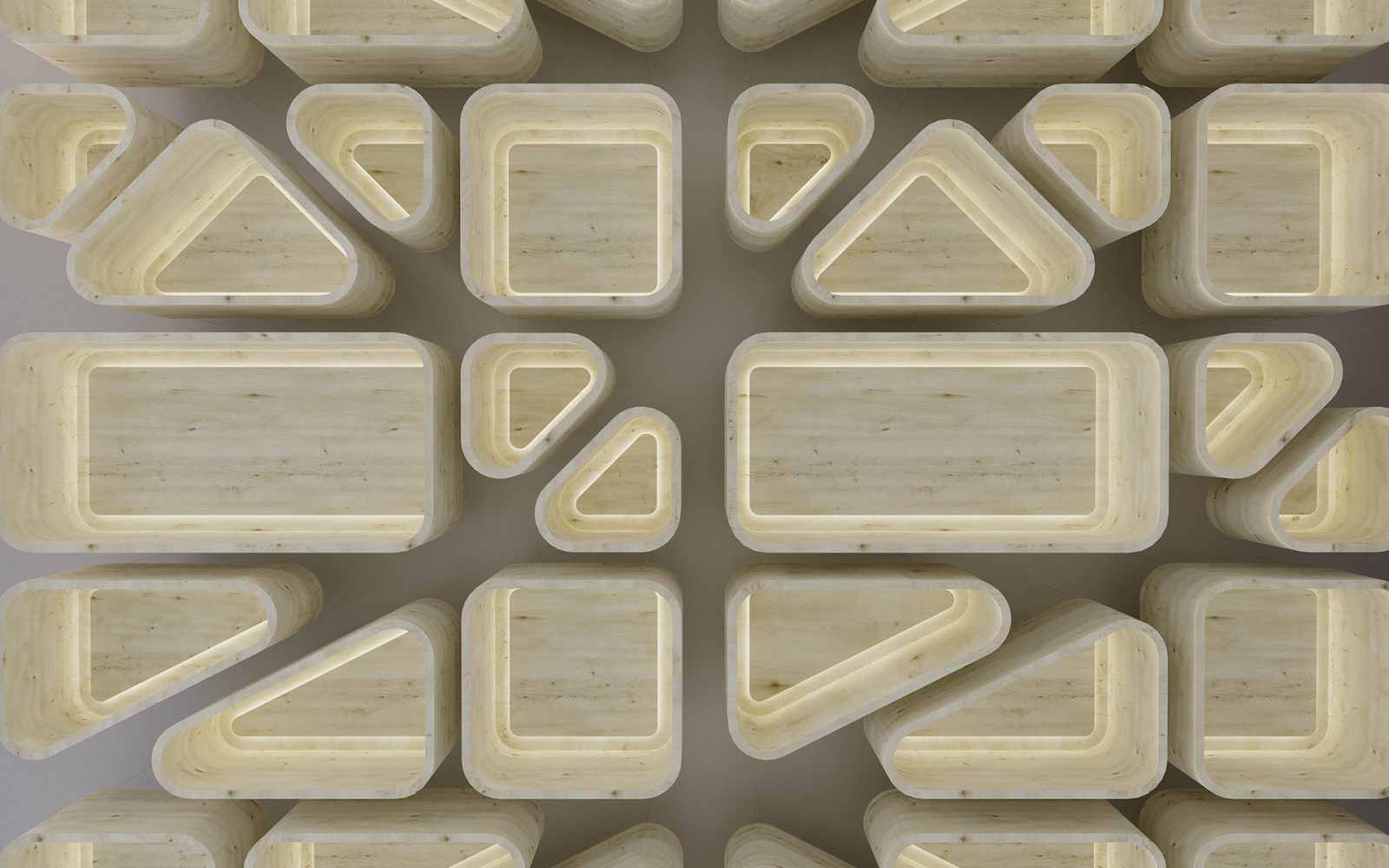 Skipping Stones Ceiling Clouds | White Elm | WoodGrain Collection