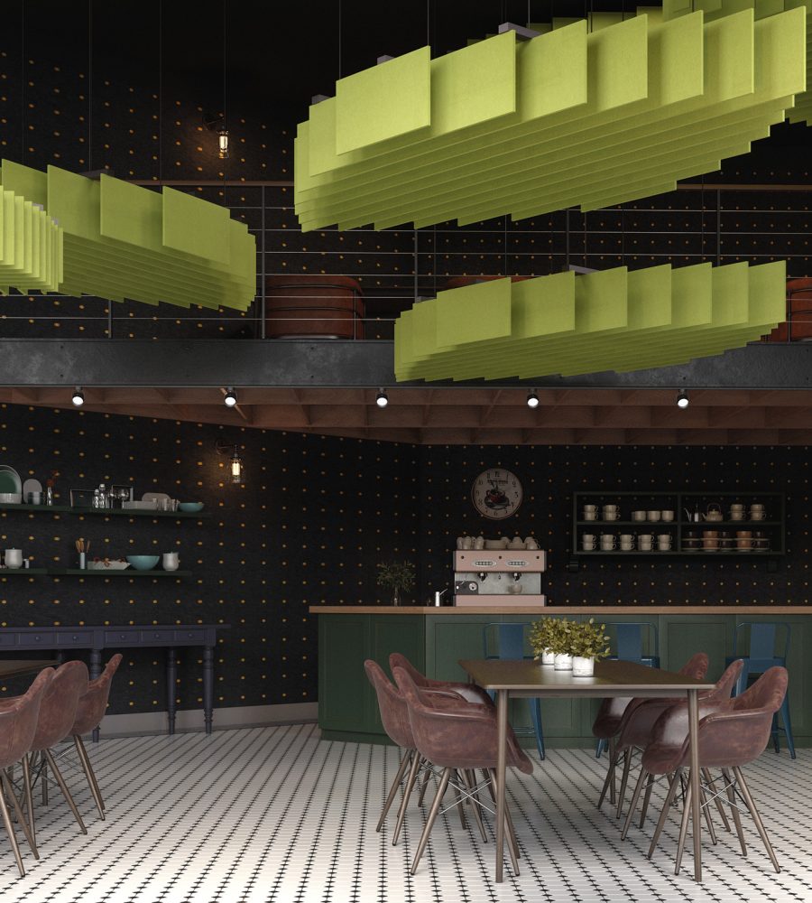 Pixel, Circle Wall Panels | Charcoal, Turmeric | Premier Collection